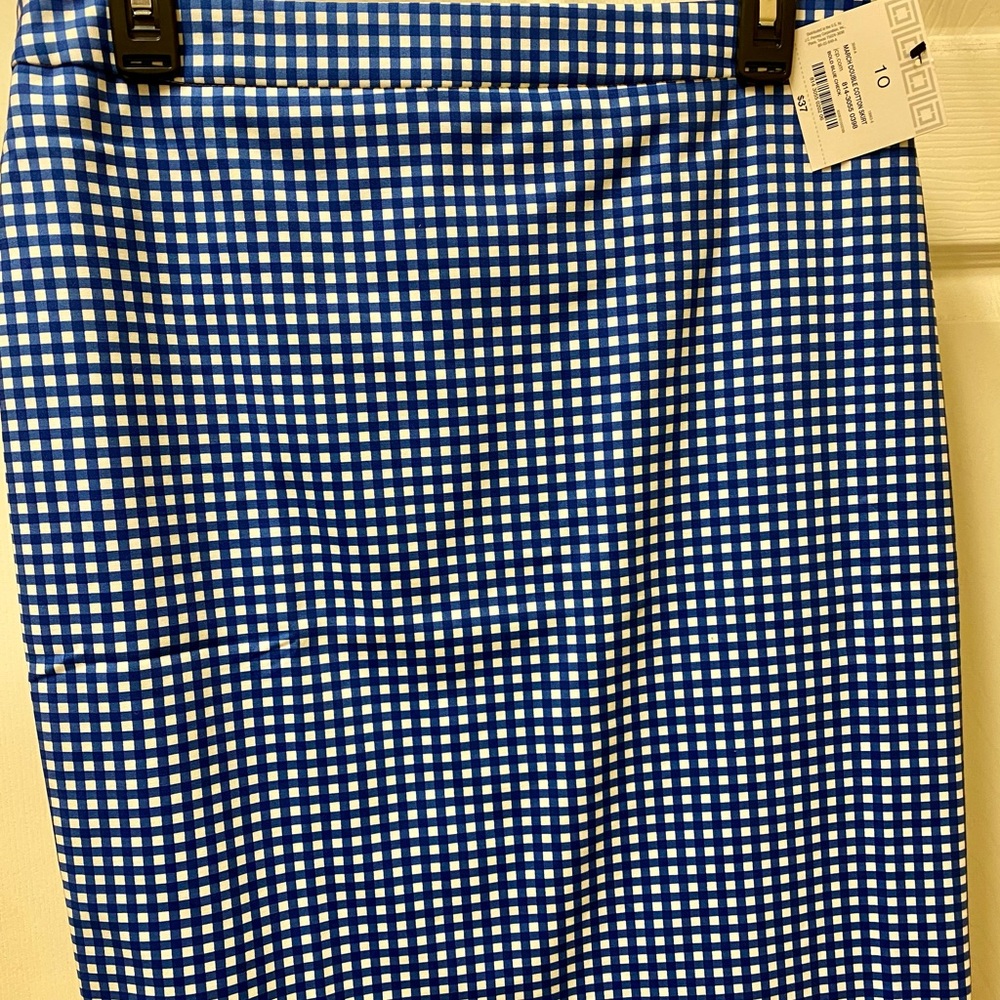 Liz Claiborne blue and white checkered skirt